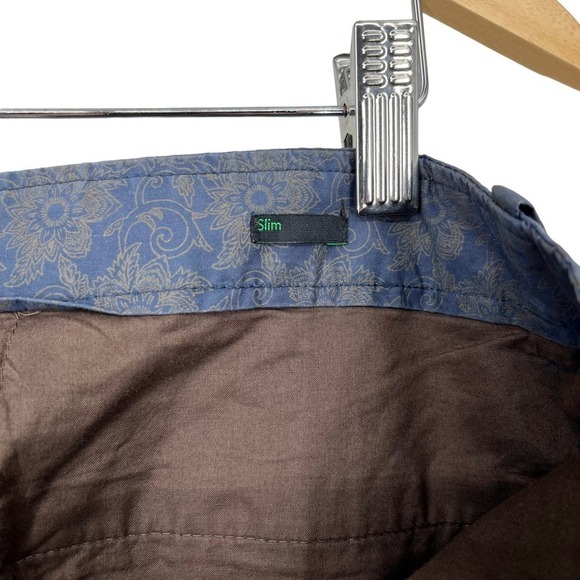 Stile Benetton Pants Floral Paisley‎ Navy Gold Slim Fit Women’s Waist 36” - Picture 10 of 10